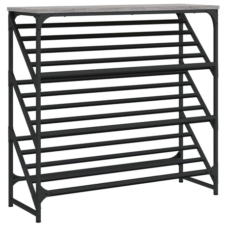 VidaXL étagère à chaussures 90x30x85 cm bois fini gris Sonoma
