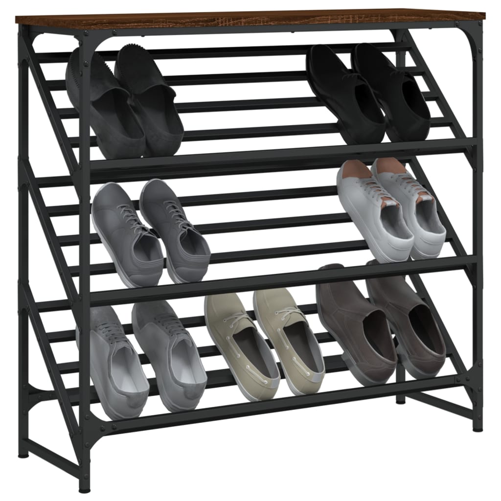 Vidaxl Shoe Rack 90x30x85 cm Behandlet trebrun eikfarge