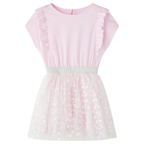 VidaXL Robe enfant à volants 128 rose clair