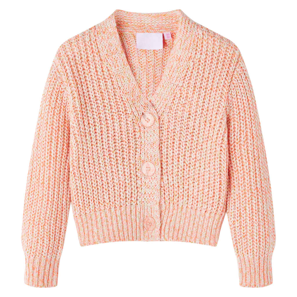 VidaXL Cardigan enfant tricoté 128 rose mélangé