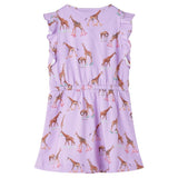 VidaXL robe enfant avec manches avec volants et cordon de serrage 92 lilas