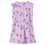 VidaXL Robe pour enfants avec manches à volants et cordon de serrage 104 lilas