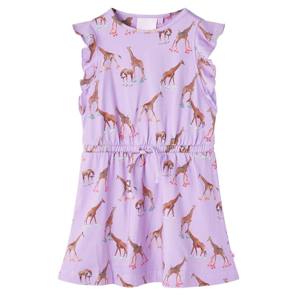 VidaXL Robe pour enfants avec manches à volants et cordon de serrage 116 lilas