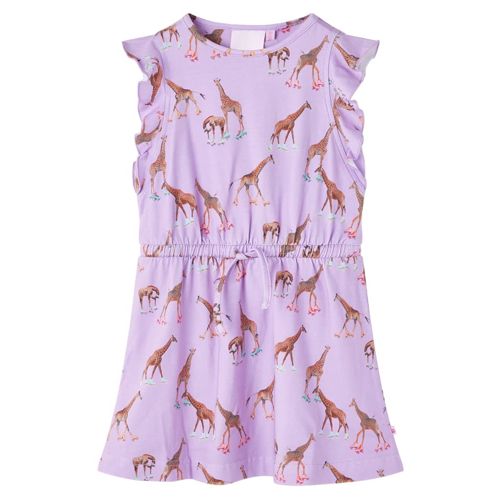 VidaXL Robe enfant avec manches à volants et cordon de serrage 128 lilas