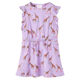 VidaXL Robe enfant avec manches à volants et cordon de serrage 128 lilas