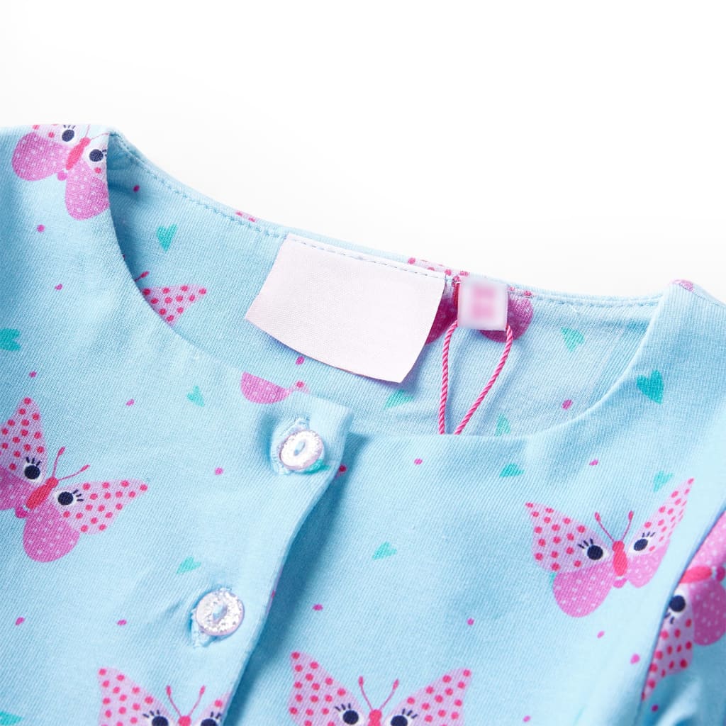 VidaXL Robe enfant avec boutons sans manches 104 bleu