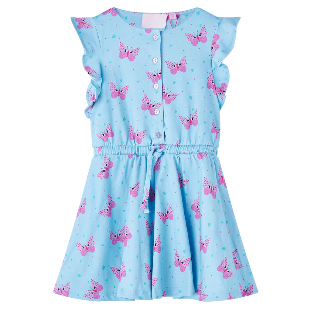 VidaXL Robe enfant avec boutons sans manches 116 bleu
