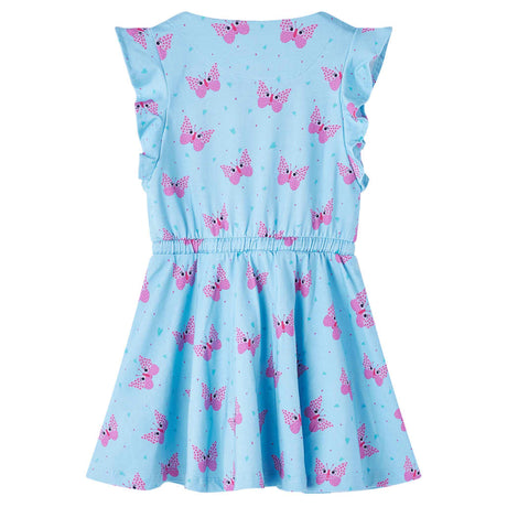 VidaXL Robe enfant avec boutons sans manches 116 bleu