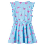 VidaXL Robe enfant avec boutons sans manches 128 bleu