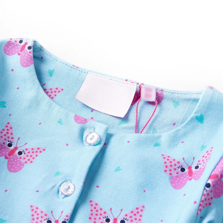 VidaXL Robe enfant avec boutons sans manches 128 bleu