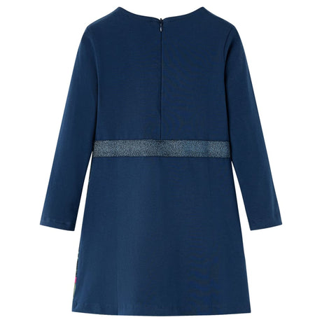 VidaXL Robe enfant à manches longues 104 bleu marine