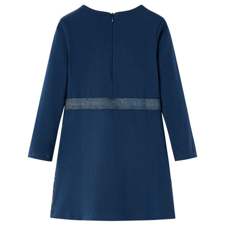 VidaXL Robe enfant à manches longues 116 bleu marine