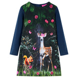 VidaXL Robe enfant à manches longues 140 bleu marine