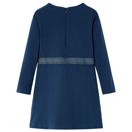 VidaXL Robe enfant à manches longues 140 bleu marine