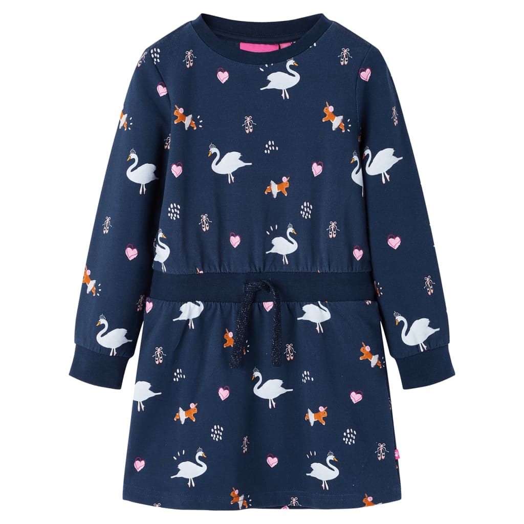 VidaXL Robe enfant à manches longues 104 bleu marine