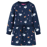 VidaXL Robe enfant à manches longues 140 bleu marine