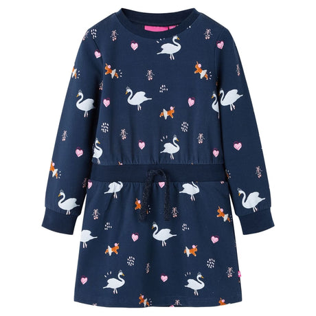 VidaXL Robe enfant à manches longues 140 bleu marine