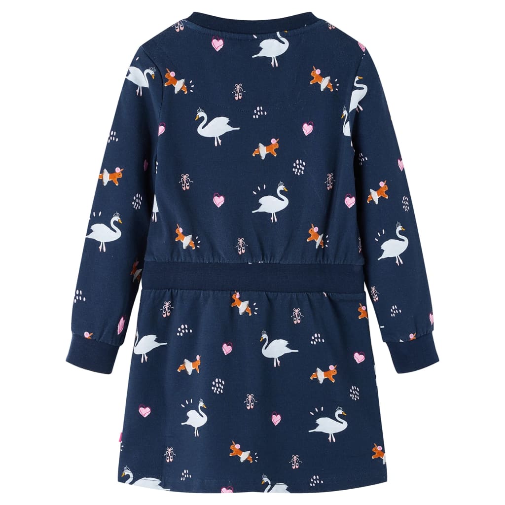 VidaXL Robe enfant à manches longues 140 bleu marine