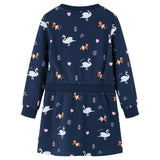VidaXL Robe enfant à manches longues 140 bleu marine