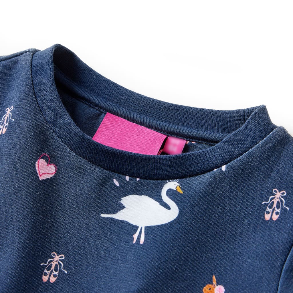 VidaXL Robe enfant à manches longues 140 bleu marine