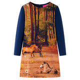 VidaXL Robe enfant à manches longues 116 bleu marine