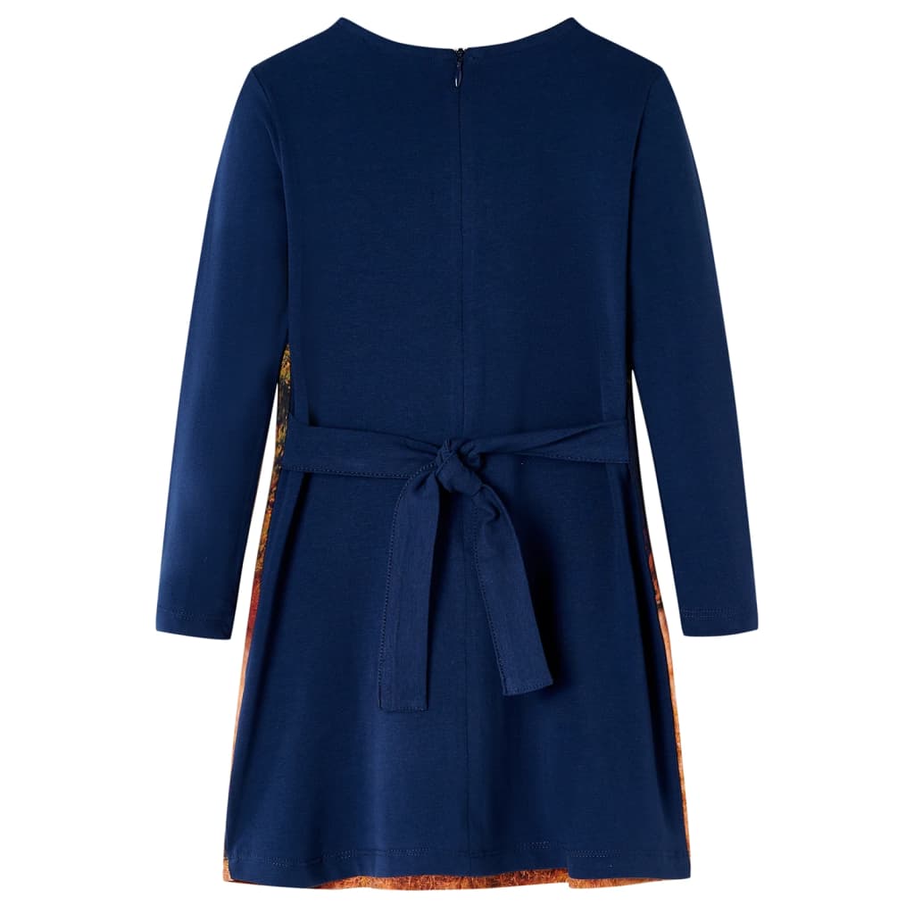 VidaXL Robe enfant à manches longues 116 bleu marine