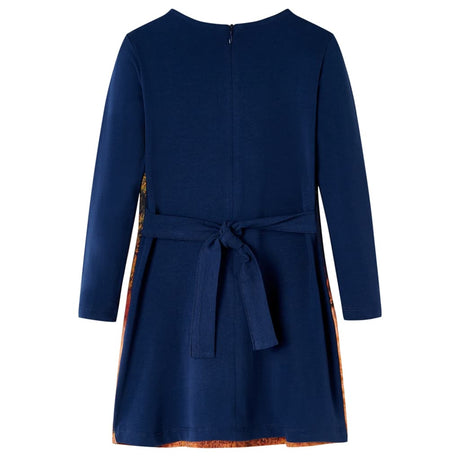 VidaXL Robe enfant à manches longues 116 bleu marine