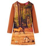 VidaXL Robe enfant à manches longues 116 couleur cognac