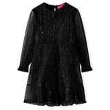 VidaXL Robe enfant à manches longues 128 noir