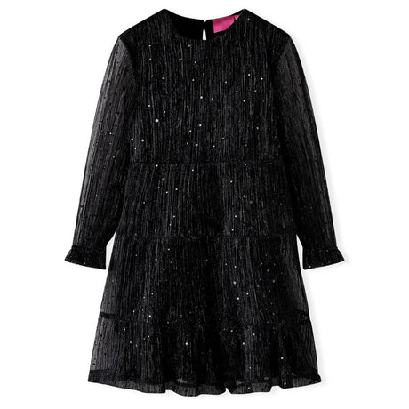 VidaXL Robe enfant à manches longues 128 noir
