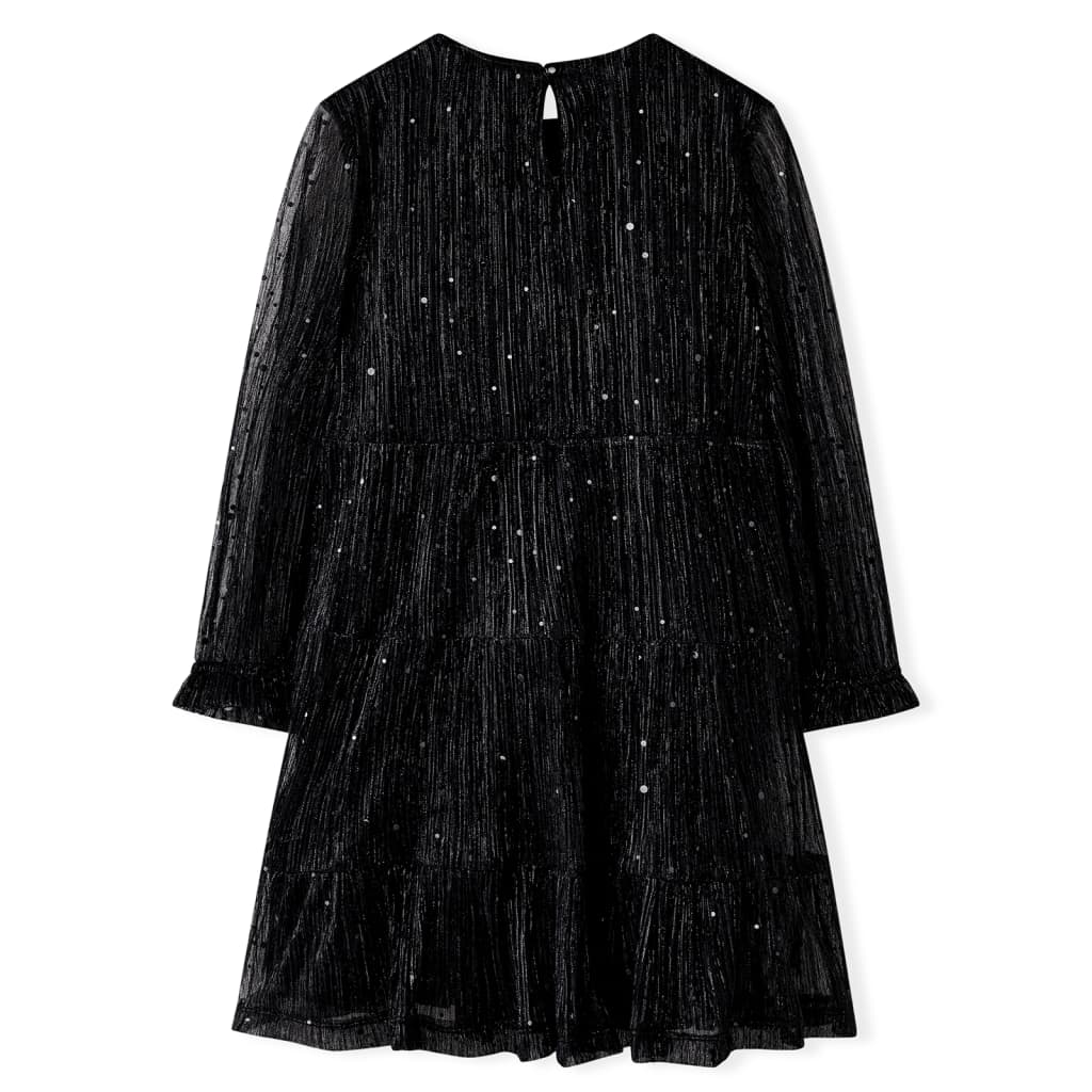 VidaXL Robe enfant à manches longues 128 noir