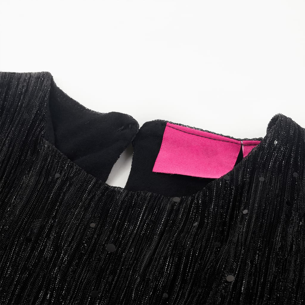 VidaXL Robe enfant à manches longues 128 noir