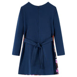 VidaXL Robe enfant à manches longues 128 bleu marine
