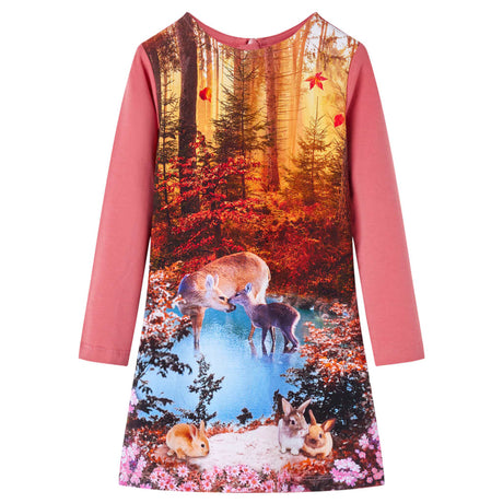 VidaXL Robe enfant à manches longues 104 vieux rose