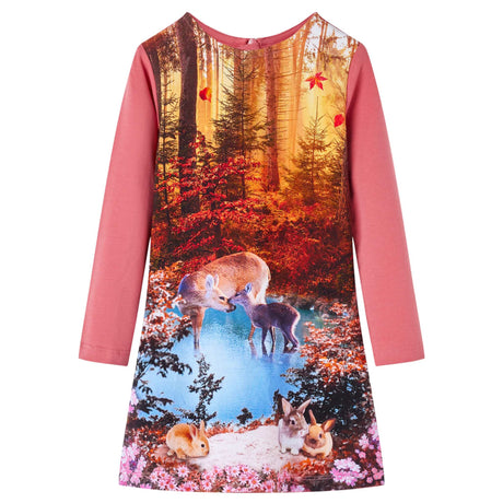 VidaXL Robe enfant à manches longues 140 vieux rose