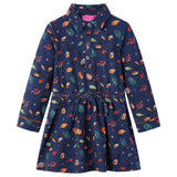 Abito per bambini Vidaxl con maniche lunghe 116 blu navy