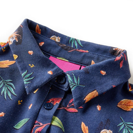 VidaXL Robe enfant à manches longues 116 bleu marine