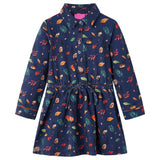 Vidaxl children's dress with long sleeves 128 navy blue