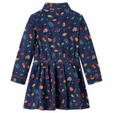 VidaXL Robe enfant à manches longues 128 bleu marine