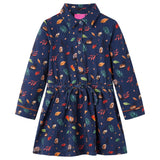 VidaXL Kinderjurk met lange mouwen 140 marineblauw