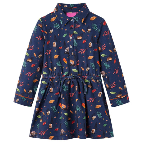 VidaXL Robe enfant à manches longues 140 bleu marine