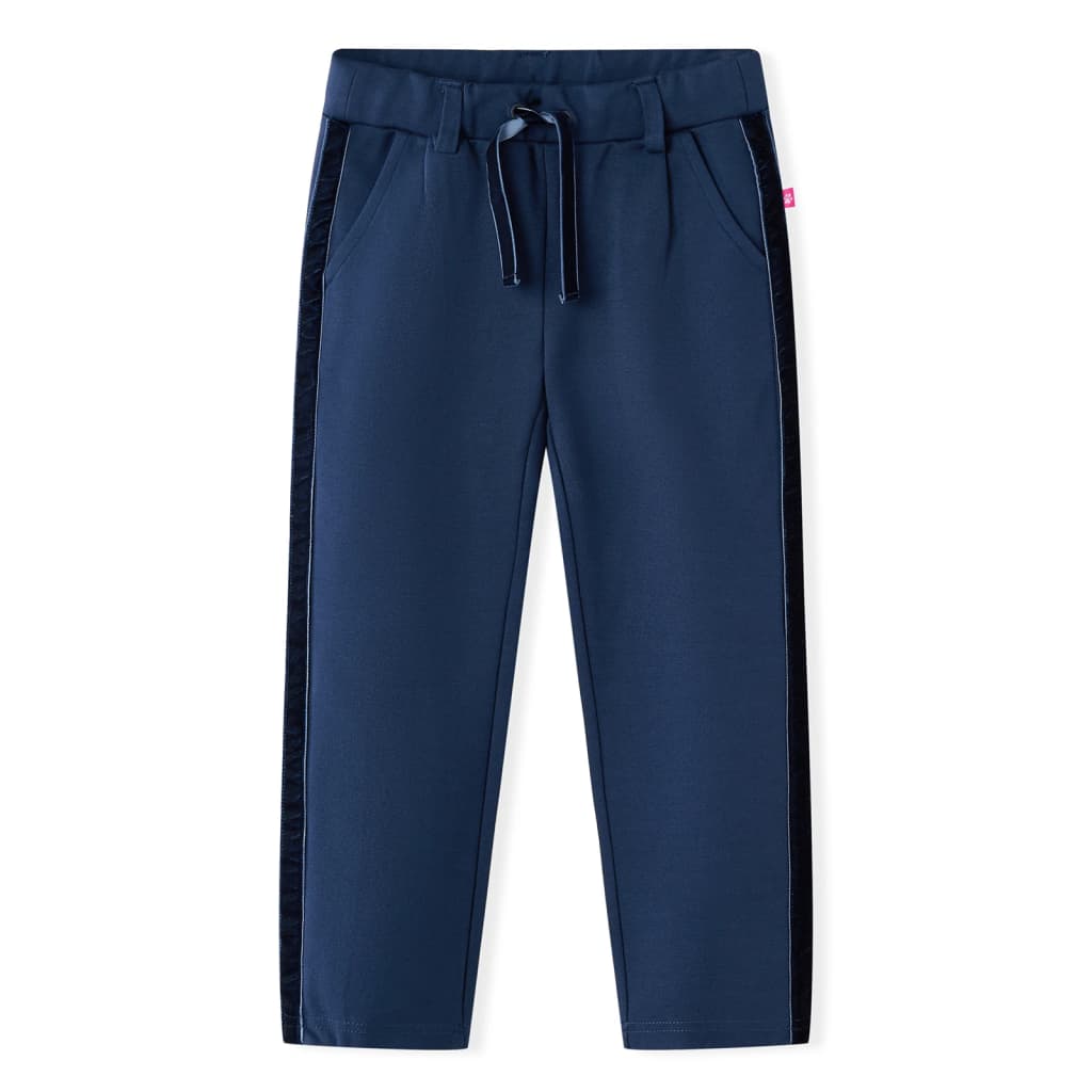 Vidaxl Barnbyxor med svart rörledningar 104 Navy Blue