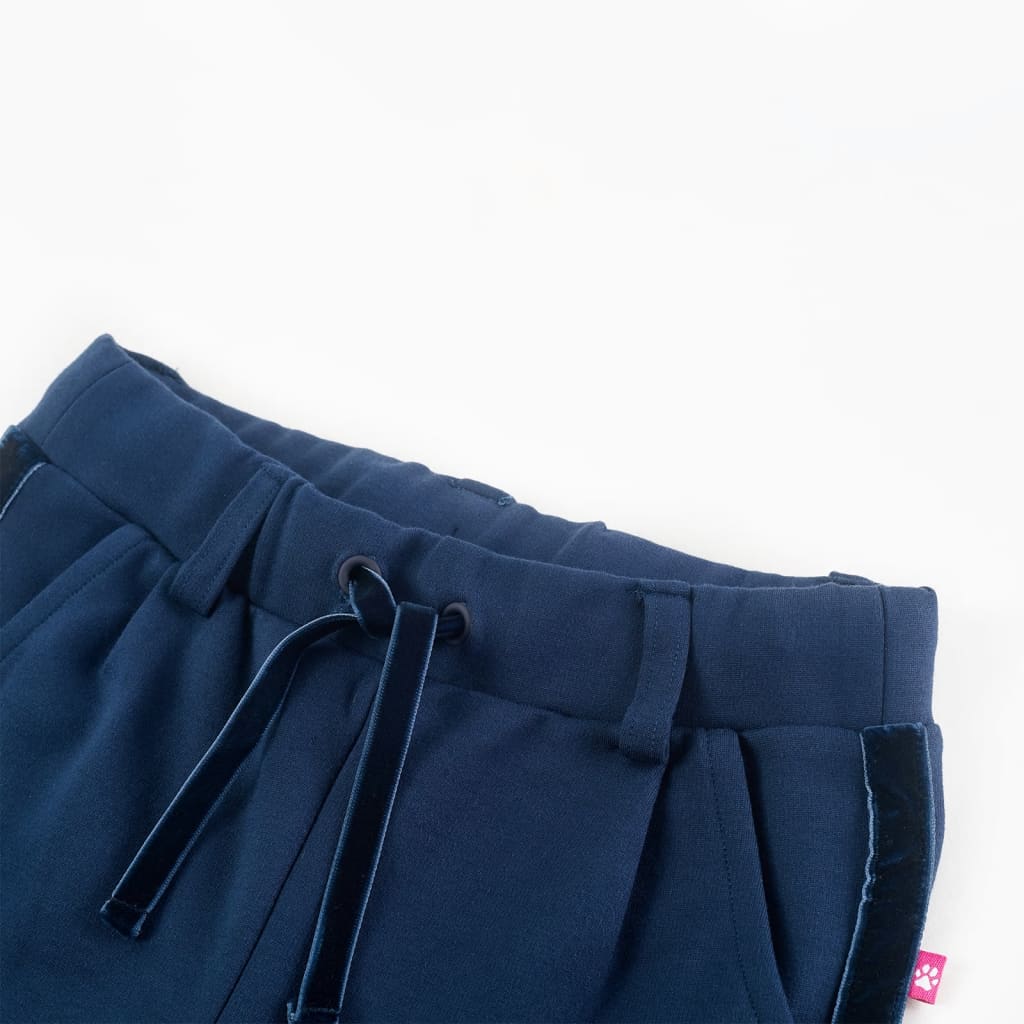 Vidaxl Pantalon pour enfants avec une tuyauterie noire 104 bleu marine