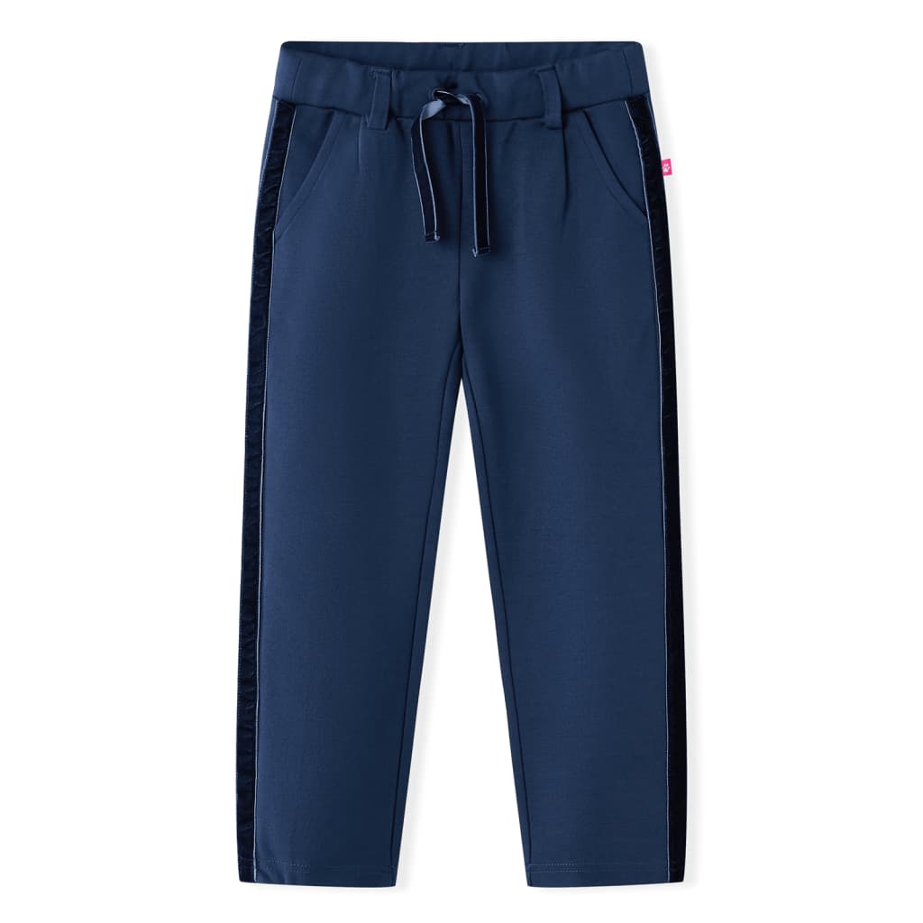 Vidaxl Children's pants with black piping 116 navy blue