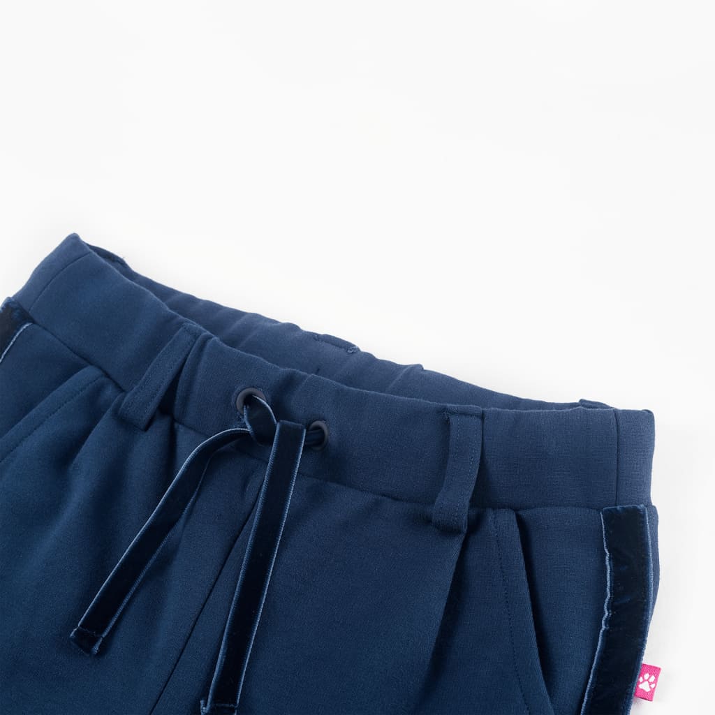 Vidaxl Pantalon pour enfants avec tuyauterie noire 128 bleu marine