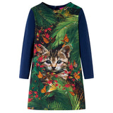 VidaXL Robe enfant à manches longues 104 bleu marine