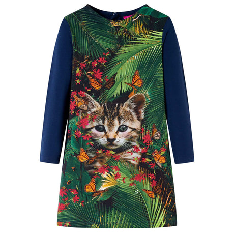 VidaXL Robe enfant à manches longues 104 bleu marine