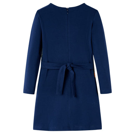 VidaXL Robe enfant à manches longues 116 bleu marine