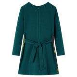 VidaXL Robe enfant à manches longues 116 vert foncé