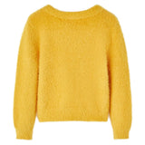 Vidaxl Børns sweater strikket 116 Ocher -farvet